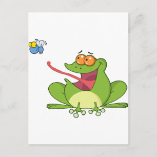 Carte Postale Frank la grenouille avec Buzzy la mouche