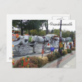 Carte Postale frankenmuth-michigan-cheval-blanc-attelage-calèche (Devant / Derrière)