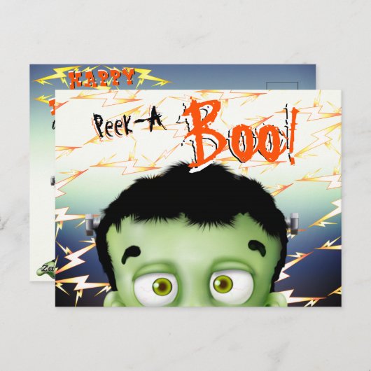 Carte Postale Frankenstein Monster Funny Anniversaire de enfant (Devant / Derrière)