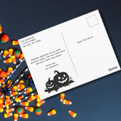 Carte Postale Frankenstein Mummy Grim Reaper Cute Chat Halloween