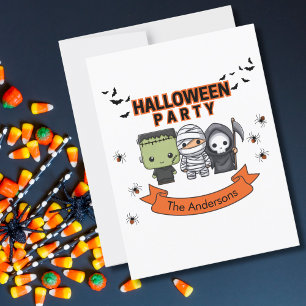 Carte Postale Frankenstein Mummy Grim Reaper Halloween Éffrayant