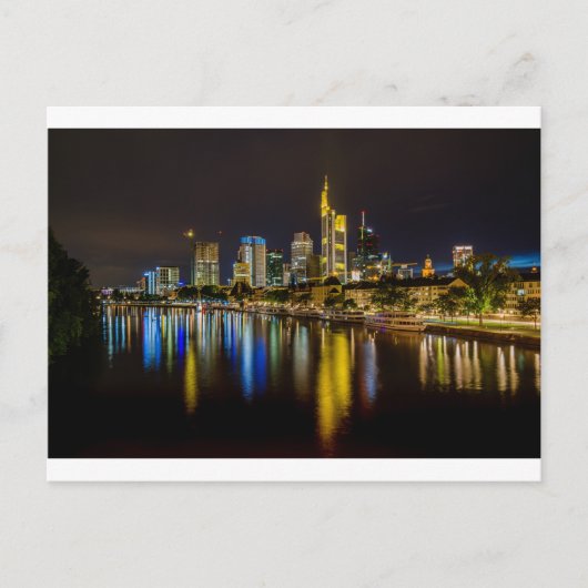 Carte Postale Frankfurt Skyline la nuit (Devant)
