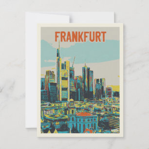 Carte Postale Frankfurt Skyline, le centre financier allemand