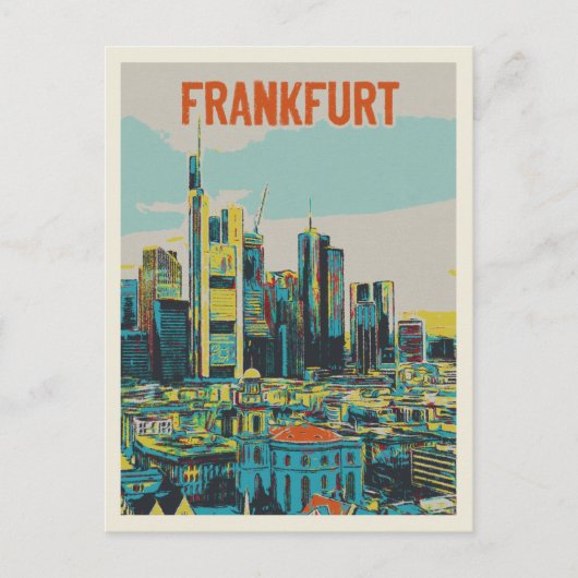 Carte Postale Frankfurt Skyline, le centre financier allemand (Devant)