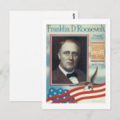 Carte Postale Franklin D. Couverture Vintage de Roosevelt (Devant / Derrière)