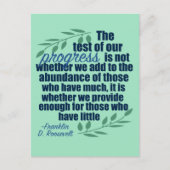 Carte Postale Franklin D. Roosevelt Citation Inspirational Progr (Devant)
