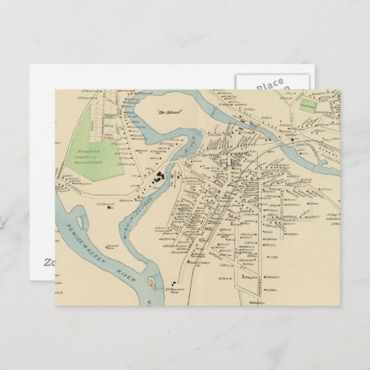 Carte Postale Franklin, Franklin Falls (Devant / Derrière)