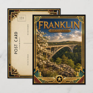 Carte Postale Franklin Tennessee Art Déco Vintage Âge d'Or