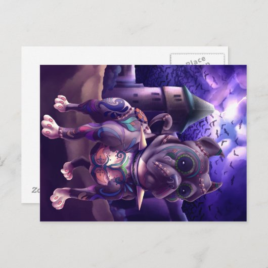 Carte Postale Franky Le Pitbull Frankenstein (Devant / Derrière)