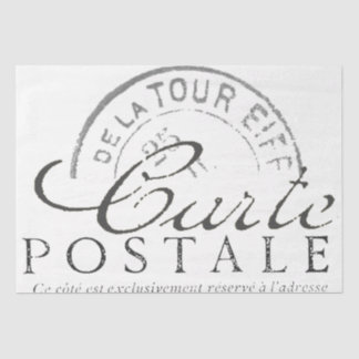 Carte Postale Franse  ontkoppeling Parijs Tekst Tissuepapier