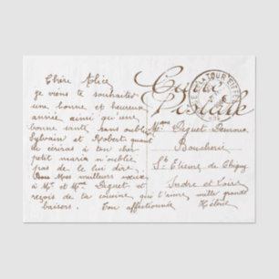 Carte Postale Franse Script ontkoppeling Tissuepapier