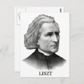 Carte Postale Franz Liszt, noir (Devant / Derrière)