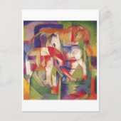 Carte Postale Franz Marc - Bataille d'éléphant à cheval Hiver 19 (Devant)
