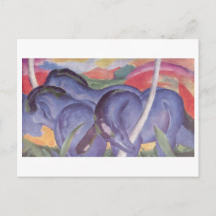 Carte Postale Franz Marc - Big Blue Horse 1911 Canvas Equine