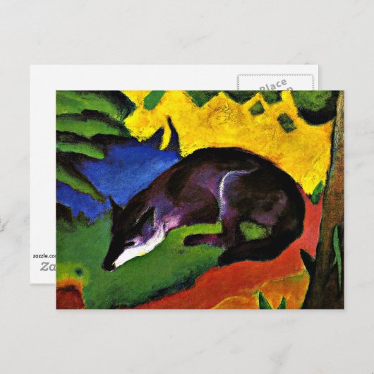 Carte Postale Franz Marc - Blue Fox (Devant / Derrière)
