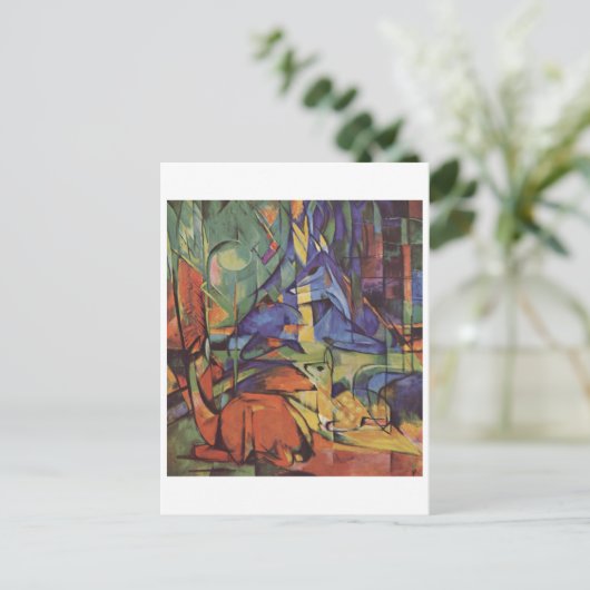 Carte Postale Franz Marc - Cerf dans Woods II 1913-14 Lune Fawn (Debout devant)