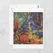 Carte Postale Franz Marc - Cerf dans Woods II 1913-14 Lune Fawn (Devant / Derrière)