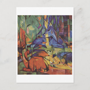 Carte Postale Franz Marc - Cerf dans Woods II 1913-14 Lune Fawn