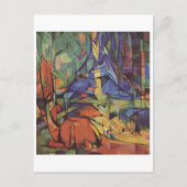 Carte Postale Franz Marc - Cerf dans Woods II 1913-14 Lune Fawn (Devant)