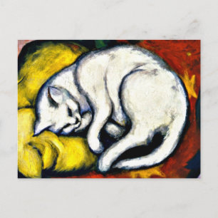 Carte Postale Franz Marc - Chat Blanc. Franz Marc 1912 peinture.
