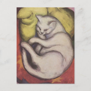 Carte Postale Franz Marc - Chat sur un coussin jaune