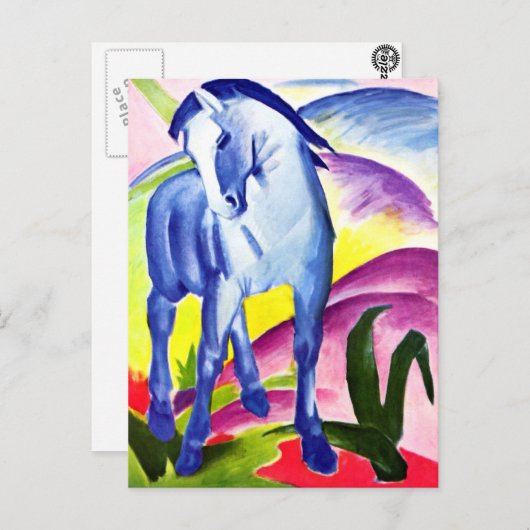 Carte Postale Franz Marc - Cheval Bleu I (Devant / Derrière)