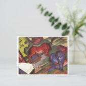 Carte Postale Franz Marc - Cheval Rouge et Bleu 1912 Chevaux en  (Debout devant)