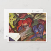 Carte Postale Franz Marc - Cheval Rouge et Bleu 1912 Chevaux en  (Devant / Derrière)