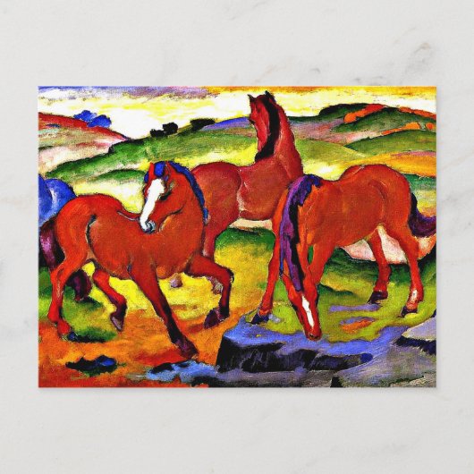 Carte Postale Franz Marc - Chevaux de pâturage IV. 1911 (Devant)