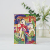 Carte Postale Franz Marc - Eléphant, Cheval, Bovins, Hiver (Debout devant)