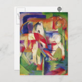 Carte Postale Franz Marc - Eléphant, Cheval, Bovins, Hiver (Devant / Derrière)