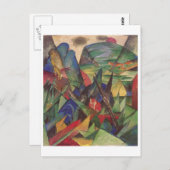 Carte Postale Franz Marc - Foxes 1913 Huile Canvas Red Fox Sly (Devant / Derrière)