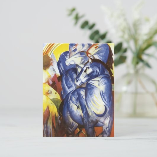 Carte Postale Franz Marc- La Tour des Chevaux Bleus (Debout devant)