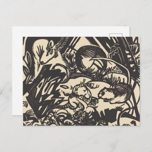Carte Postale Franz Marc | Légende animale Tierlegende (Devant / Derrière)