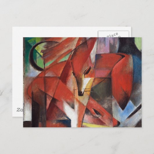 Carte Postale Franz Marc - Les Renards, 1913 (Devant / Derrière)