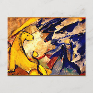 Carte Postale Franz Marc - Lion jaune, Renard bleu, Cheval bleu