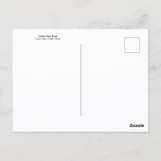 Carte Postale Franz Marc Petit Chêne (Dos)