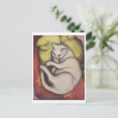 Carte Postale Franz Marc - Tomcat avec coussin jaune 1912 Chat T (Debout devant)