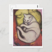 Carte Postale Franz Marc - Tomcat avec coussin jaune 1912 Chat T (Devant / Derrière)