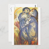 Carte Postale Franz Marc - Tour des Chevaux Bleus 1913 Equestre (Devant / Derrière)