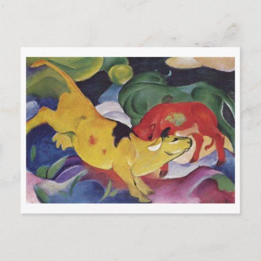 Carte Postale Franz Marc - Vaches Rouge Vert Jaune 1912 Vache Ca (Devant)
