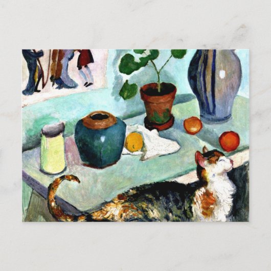 Carte Postale Franz Marc - Vie morte avec chat (Devant)