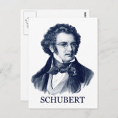 Carte Postale Franz Schubert, bleu (Devant / Derrière)