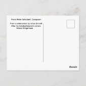 Carte Postale Franz Schubert par Julius Schmid (Dos)