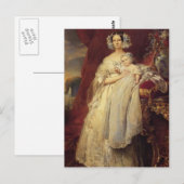 Carte Postale Franz Winterhalter-Duchesse d'Orléan avec son fils (Devant / Derrière)