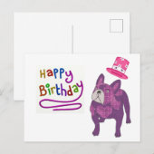 Carte Postale Französische Bulldogge Birthday French Bulldog (Devant / Derrière)