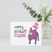 Carte Postale Französische Bulldogge Birthday French Bulldog (Debout devant)