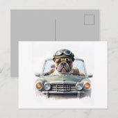 Carte Postale Französische Bulldogge Oldtimer Bulldog Vatertag  (Devant / Derrière)