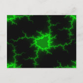 Carte Postale Frappes de foudre verte Alien en Pitch noir (Devant)