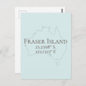 Carte Postale Fraser Island Australie Latitude & Longitude (Devant / Derrière)